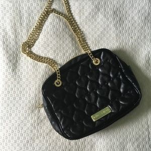 Black Heart Quilted Betsey Johnson Purse